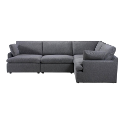 URBAN CALI Long Beach Medium Modular L-Shaped Sectional Sofa (Grey)