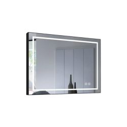 WHIRLWELL Led Bathroom Mirror, 36 X 28 In Frame, Touch Button, Dimmable, Anti-Fog, Vertical/horizontal Mounted In Black