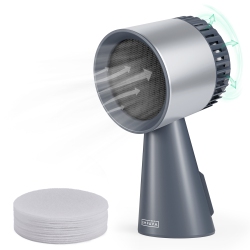 EMPAVA 6.65-Inch Portable Countertop Ductless Range Hood – Kitchen Stove 3-Speed Exhaust Fan - Workbench Air Purifier In In Gray