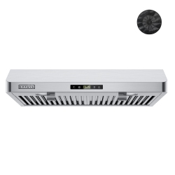 EMPAVA Ultrathin Series 30 In. 300 Cfm Etl Certified Ductless Under Cabinet Range Hood for Compact Kitchen \w Soft Touch Controls - Carbon Filter –