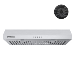 EMPAVA Ultrathin Series 30 In. 300 Cfm Ductless Under Cabinet Range Hood for Compact Kitchen \w Push Button Controls - Carbon Filter – 3 Speeds