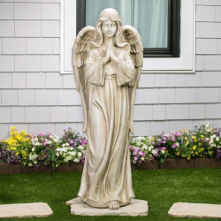 NORTHLIGHT Standing Praying Angel Outdoor Garden Statue - 46
