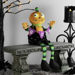 NORTHLIGHT Jack O Lantern Halloween Decoration With Boo Banner- 14