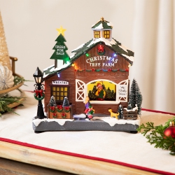 NORTHLIGHT Led Lighted And Musical Village Christmas Tree Farm - 9.5