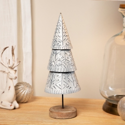 NORTHLIGHT Winter Wonderland Metal Cone Christmas Tree Decoration - 13