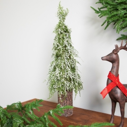 NORTHLIGHT Iced Cedar Pine Artificial Mini Christmas Tree - 22" - Unlit