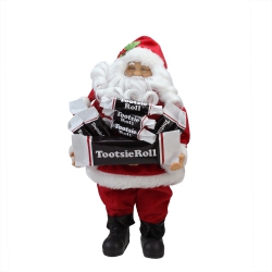 NORTHLIGHT 12" And White Santa Claus With Arms Full Of Tootsie Rolls Christmas Tabletop Decoration In Red