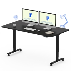 FLEXISPOT Dual-Motor 3-Stage Electric Standing Desk With 55X28 Inch Desktop And Frame Heavy-Duty Height Adjustable Design In Black