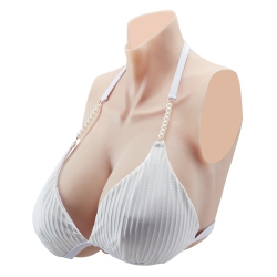 VEVOR Silicone Breastplate, H-Cup High Neckline Fake Breasts for Crossdressers, Realistic Silicone-Filled Fake Boobs Breast Forms for Transgender