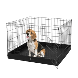 VEVOR 4 PCs 24 X 36 In Panels Foldable Metal Pet Exercise Pen, Dog Fence Indoor And Outdoor Pen \w Door And 600D Oxford Fabric Bottom Pad, for Dogs