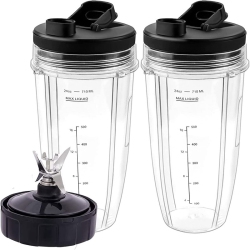 MYACUC 2-Pack 24OZ Juicer Blender Cup Replacement for Nutri Ninja Juicer