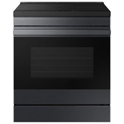 Open Box - Samsung BESPOKE 30" 6.3 Cu. Ft. True Convection Induction Slide-In Electric Range - Black-Scratch & Dent