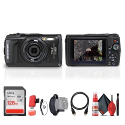 OM SYSTEM Tough Tg-7 Digital Camera (Black) Bundle
