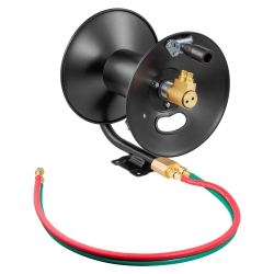 VEVOR 3Ft Lead-In Hose Reel Welding, Hand Crank Rewind Hose Reel \w Hose And 9/16"-18 B Fittings, Ceiling/wall Mount Steel Reel for Workshops