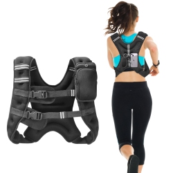 VEVOR 16 Lbs Weighted Vest \w Reflective Stripe, Adjustable Buckle Body Weight Vest for Men Women, Workout Equipment for Strength Training, Running