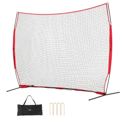 VEVOR 12X9 Ft Ball Sports Barrier Netting, Portable Practice Equipment \w Carry Bag, Protection Screen for Baseball Softball Lacrosse Soccer Hockey