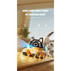 THE WAY Hot Selling Wifi Pet Smart Wireless Remote Mobile Robot Security Camera, 4G Wifi Whole House Mobile Toy \w HD Camera for Cats And Dogs Smart