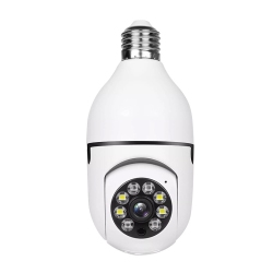 THE WAY A6 Security Monitoring Light Bulb Camera, Remote Voice HD Infrared Night Vision Full Color Dual Light Monitoring Wifi 360° Panoramic Light