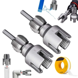 MYACUC 2-Pack All-In-One Internal And External Pipe Threading Tools, 1/2" 3/4" Water Pipe Thread Drill Bits, Suitable for Pp/rp/pe Pipes
