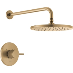 DELTA FAUCET Modern Raincan Round Single-Function Shower Valve Trim Kit Gold, Shower Faucet Set