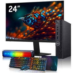 DELL Refurbished (Good) - Optiplex 3050 Mini Tiny Computer PC - 24" Inch Fhd Monitor, Intel Core 3.20Ghz Processor, 16GB Ddr4 Ram, 512GB Nvme SSD