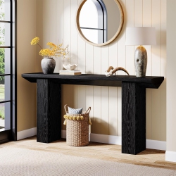 TRIBESIGNS 63-Inch Long Console Table for Entryway, Farmhouse Wood Sofa Table Behind Couch