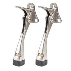 MYACUC 2-Pack Adjustable Door Stop, Aluminum Alloy Metal Door Stop With Rubber Head And Wall Protection for Wide Doors