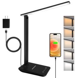 MYACUC Portable Foldable Led Desk Lamp, USB Charging, 5 Modes, 5 Brightness Reading Lamp Suitable for Bedroom, Office, Study