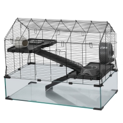 VEVOR 29.5 X 17.3 X 24 Inhamster Cage, 360° Viewing Transparent, Small Animal Cage, Ventilated Pet Mouse Cages \w Water Bottle, Portable Hamster