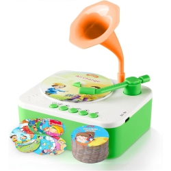 THE WAY Children's Phonograph 96 Cards Children's Learning Machine Puzzle Card Story Machine Record Player Helps Children Develop Langauge While