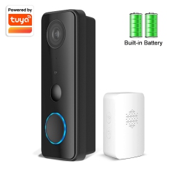 THE WAY Tuya Wifi Video Doorbell Smart Voice Intercom Low Power Consumption HD Wireless Remote Doorbell Set, Intercom Doorbell