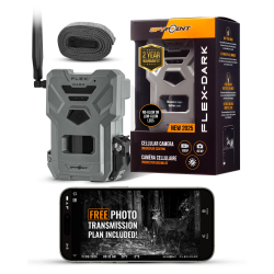 SPYPOINT Flex-Dark Cellular Trail Camera, 40Mp Photos, 1080P Video + Sound, No-Glow Game Camera, Hunting Night Vision, Motion Activated, 100Ft
