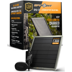 SPYPOINT Splb-22 Solar Panel for Trail Cameras – 15, 000Mah Internal Battery, 12V/9V/6V Power Outlets, Dc Charger Included – Outdoor Solar Power
