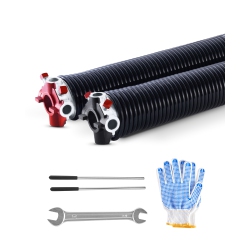 VEVOR 0.25 X 2 X 31 In Garage Door Torsion Springs, 16000 Cycles, Electrophoresis Coated for Replacement, Door Springs \w Non-Slip Winding Bars