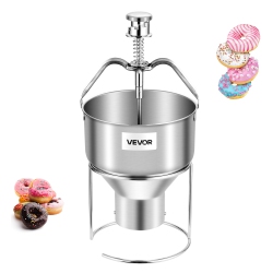 VEVOR 6 Thicknesses Adjustment Donut Depositor, Large Capacity Manual Dropper, 304 Stainless Steel Commercial Batter Dispenser, \w Stand, For