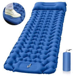MYACUC Single Sleeping Pad for Camping-With Built-In Foot Pump & Pillow for Camping, Hiking Outside