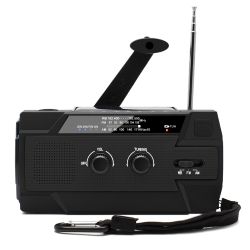 THE WAY Emergency Radio, Multi-Function Radio, Hand Crank Radio With Flashlight, Solar Radio, Sos Am/fm/noaa Weather Radio - In Black