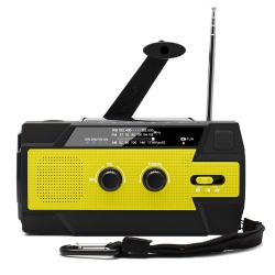 THE WAY Emergency Radio, Multi-Function Radio, Hand Crank Radio With Flashlight, Solar Radio, Sos Am/fm/noaa Weather Radio - In Yellow
