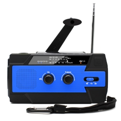 THE WAY Emergency Radio, Multi-Function Radio, Hand Crank Radio With Flashlight, Solar Radio, Sos Am/fm/noaa Weather Radio - In Blue