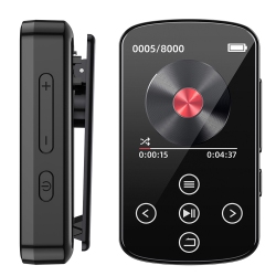 MYACUC 32GB Portable Bluetooth Mp3 Player With Clip, Touchscreen Music Player And Recorder, Supports Tf Card
