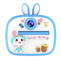 THE WAY Children's Camera Polaroid Camera Mini Disposable Portable Thermal Paper Digital Camera, 2.4-Inch HD Screen, Support Multiple Langauges Rabbit