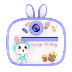 THE WAY Children's Camera Polaroid Camera Mini Disposable Portable Thermal Paper Digital Camera, 2.4-Inch HD Screen, Support Multiple Langauges Rabbit