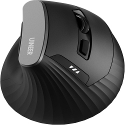 UINEER Wireless Vertical Mouse – Bluetooth & 2.4G, Rechargeable – In Black