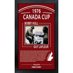 AUTOGRAPH AUTHENTIC Team Canada 1976 Signed Photo Hull & Lafleur - Ltd Ed #10/10 (30" By 19.5")