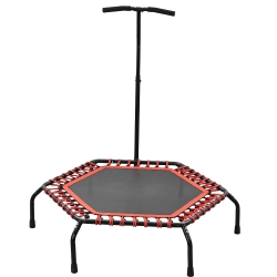 AINFOX 48In Foldable Trampoline Hexagonal With Adjustable Foam Handle In Red
