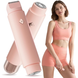 MYACUC Bikini Shaver for Women, Dual-Head Electric Razor & Painless Hair Removal, Cordless Lady Shaver for Body Face Underarm Intimate Areas