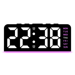THE WAY Led Large Character Digital Clock Atmosphere Light Date Desk Clock Multi-Function Digital Alarm Clock \w Backlight Temperature - Gh8033