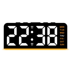 THE WAY Led Large Character Digital Clock, Atmosphere Light Date Desk Clock, Multi-Function Digital Alarm Clock \w Backlight Temperature - Gh8033