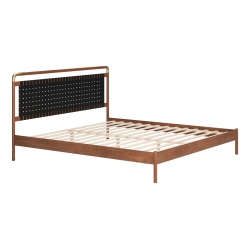 RUG BRANCH Netz King Bed & Walnut In Black