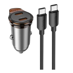 CSMART 45W Pd Dual USB-C Ports Fast Charging Car Charger Adapter Bluetooth Music Fm Radio Transmitter & USB-C Cable